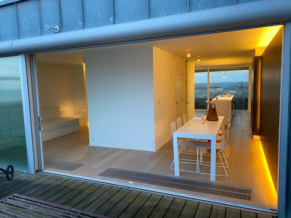 Penthouse Sea-Loft Blankenberge, Uniek Zeezicht, Luxeloft Met 40M2 Terras! Apartman Kültér fotó