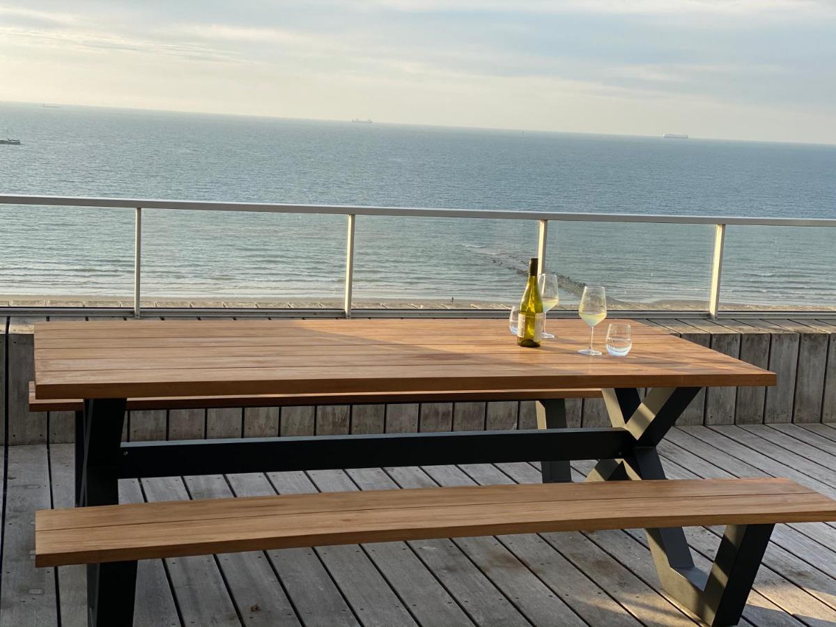 Penthouse Sea-Loft Blankenberge, Uniek Zeezicht, Luxeloft Met 40M2 Terras! Apartman Kültér fotó